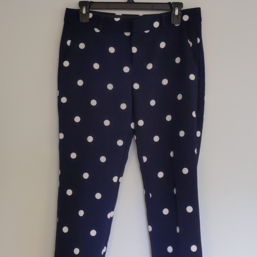 Dark Blue Polka Dot Dress Pant